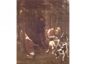Gustave Courbet: Die Beute (Jagd mit Hunden) (1857)