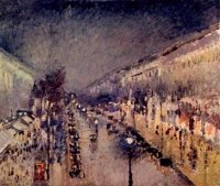 Camille Pissarro: Boulevard Montmartre in der Nacht (1898)