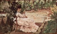 Giovanni Fattori: Giovannis Frau im Garten (1870-1875)