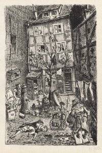 Heinrich Zille: Hinterhof einer Mietskaserne (Scheunenviertel in Berlin) (1919)
