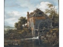 Jacob van Ruisdael - Wassermühle bei einem Bauernhof (ca. 1653)